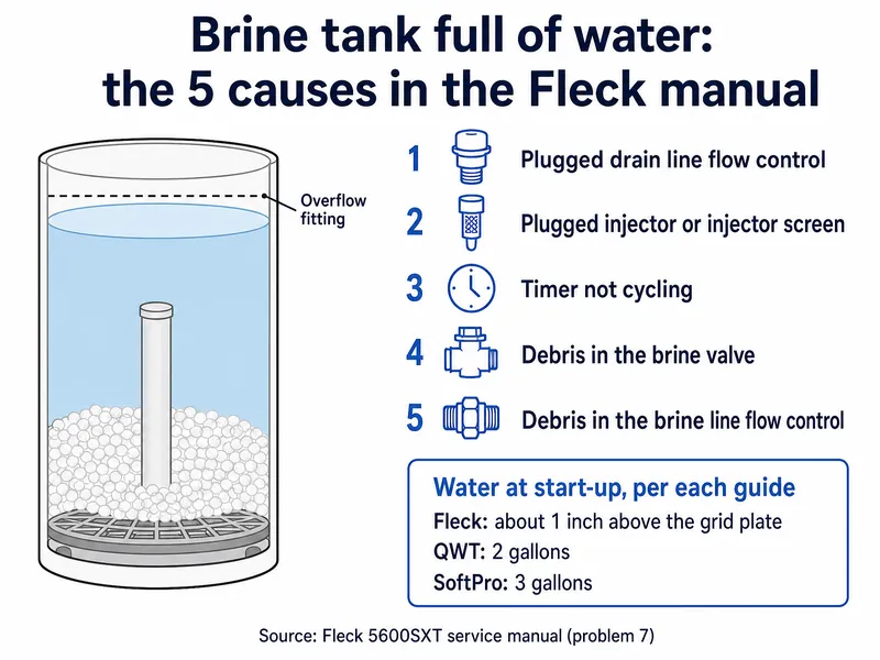 Brine tank full of water