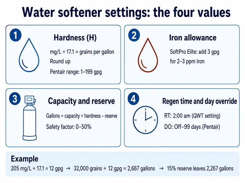 Water softener settings explained